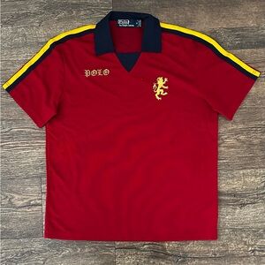 Vintage Polo Ralph Lauren Lion Crest Rugby Polo Preppy Jersey Size Medium